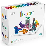 Пластикова маса Hey Clay Mega Dinos Hcl18006pcs 18 кольорів динозаври Tm Toys