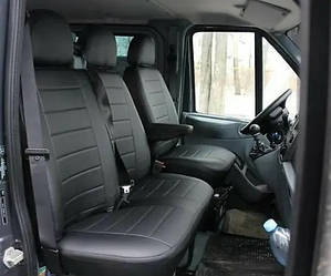 Чохли на сидіння Пежо Експерт Ван (Peugeot Expert Van) (1+2,універсальні, кожзам, з окремим підголовником)