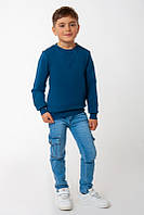 Блакитні джинси для хлопчика з накладними кишенями Тм SZG