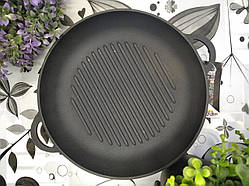 Сковорода гриль чавунна, d=200мм, h=35мм