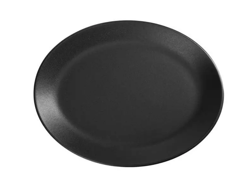 Тарілка дрібна порцелянова овальна Black Porland 240мм 112124/Bl, фото 1
