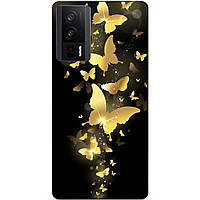 Силіконовий чохол бампер для Xiaomi Poco F5 Pro з малюнком Золоті Метелики Метелики Метелики