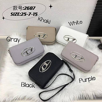 Сумочка крос-боді жіноча прямокутна 25*15 см з клапаном зі штучної шкіри в різних кольорах VV