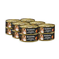 Вологий корм Basttet`O Gold Філе лосося з шматочками яловичини в желе для котів (10+2)