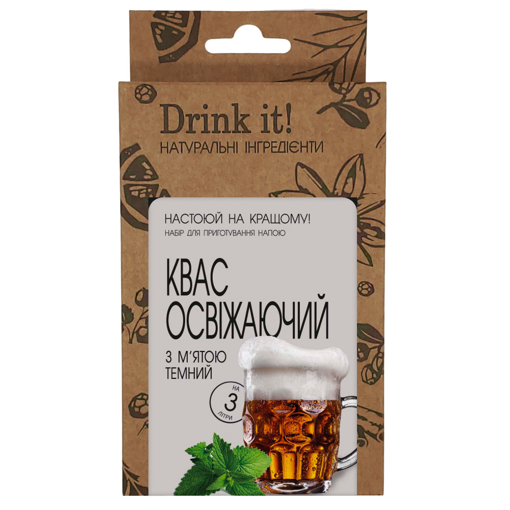 Набір для настоювання Drink it Квас освіжаючий з м'ятою темний