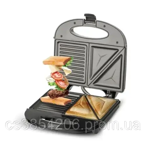 Электрическая компактная сэндвичница, домашний гриль для приготовления бутербродов равномерное обжаривание tsi - фото 1 - id-p2124810416