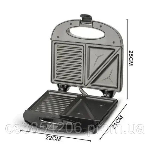 Электрическая компактная сэндвичница, домашний гриль для приготовления бутербродов равномерное обжаривание tsi - фото 2 - id-p2124810416
