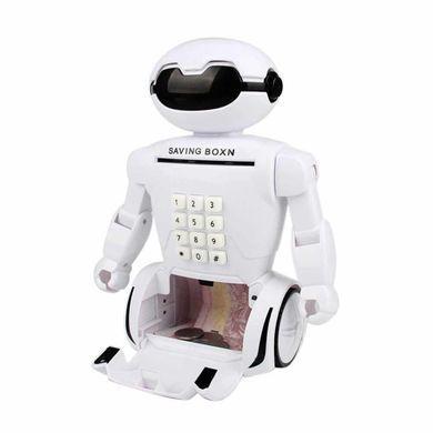 Робот со светящимися глазами, копилка с кодовым замком, сейф игрушечный с фонарем и музыкой, цвет белый tsi - фото 6 - id-p2124810423