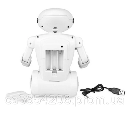 Робот со светящимися глазами, копилка с кодовым замком, сейф игрушечный с фонарем и музыкой, цвет белый tsi - фото 7 - id-p2124810423
