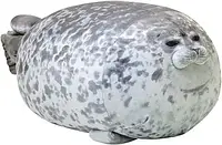 Плюшевий тюлень подушка плюшева Foka Rymko Maskotka 60 см сіра