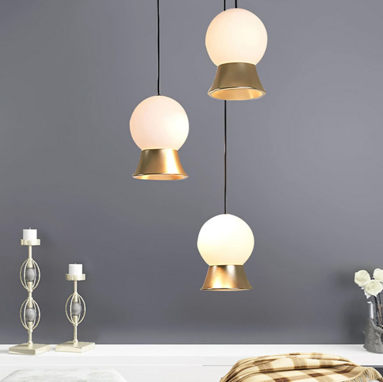 Підвісний світильник FUJI LED  у золотистому корпусі, фото 1
