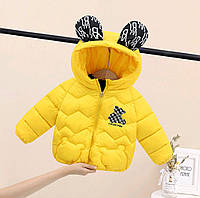 Дитяча демісезонна куртка жовта для дівчинки. 90-130
