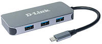 D-Link USB-Концентратор DUB-2335 3xUSB3.0, 1xUSB-C/PD, 1xHDMI 1.4b, 1xGE, USB-C