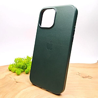 Чехол iPhone 12 Pro Max - кожаный Ahimsa PU Leather Case Logo зеленый