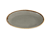Тарелка мелкая фарфоровая овальная Dark Grey Porland 240мм 112124/DG