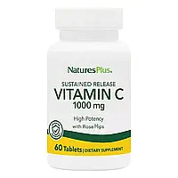 Витамин С 1000мг, с замедленным высвобождением, Natures Plus, 60 таблеток