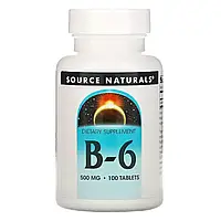 Витамин В6 500мг, Source Naturals, 100 таблеток