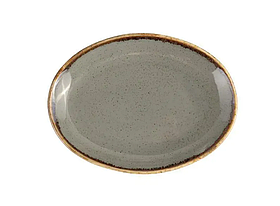 Тарілка дрібна порцелянова овальна Dark Grey Porland 310мм 112131/DG
