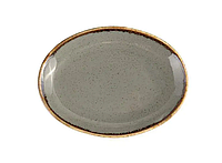 Тарілка дрібна овальна Dark Grey порцелянова Porland 240мм 112124/DG