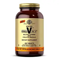 Мультивитамины без железа, формула VM-75, Iron-Free Formula VM-75, Solgar, 180 таблеток