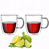 Набір чашок 250 мл зі скла 2шт Kamille KM-9000, фото 2