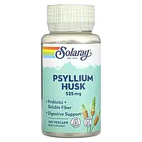 Шелуха семян подорожника, 525 мг, Psyllium Husk, Solaray, 100 вегетарианских капсул