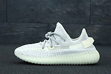 Чоловічі кросівки Adidas Yeezy Boost 350 White Кеди Адідас Ізі Буст 350 білі текстиль рефлектив весна літо, фото 3