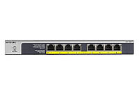 NETGEAR Комутатор GS108LP 8xGE PoE+ (60Вт), FlexPoE, некерований