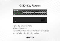 NETGEAR Комутатор GS324 24xGE, некерований