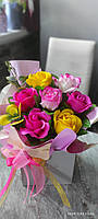 Букет квітів з мила , Квіти з мила та мильної піни, композиції з мила