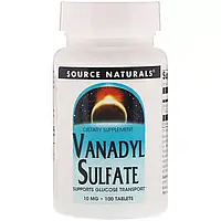 Ванадил Сульфат 10мг, Source Naturals, 100 таблеток