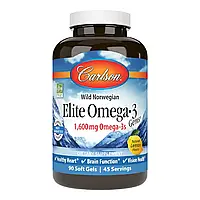 Омега-3, Вкус Лимона, Elite Omega-3 Gems, Carlson, 90 желатиновых капсул