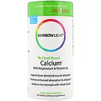 Кальцій з Магнієм і Вітаміном D3, Food-Based Calcium with Magnesium & Vitamin D3, Rainbow Light, 90 таблеток