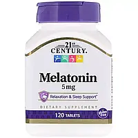 Мелатонин, 5 мг, 21st Century, 120 таблеток