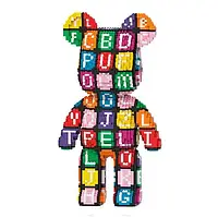 Конструктор в виде мишки Bearbrick Magic Blocks Алфавит, Конструктор мишка Алфавит 40см