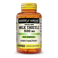 Расторопша 500мг, Milk Thistle, Mason Natural, 60 капсул