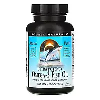 Омега 3 из Рыбьего Жира, ArcticPure, Source Naturals, 60 желатиновых капсул