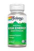 Мультивітаміни, без заліза, Once Daily High Energy Iron-Free, Solaray, 30 вегетаріанських капсул