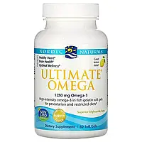 Риб'ячий Жир, Смак Лимона, Nordic Naturals, Ultimate Omega, 1000 мг, 60 м'яких капсул