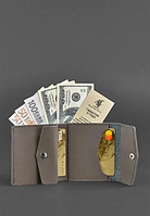 Авторські гаманці повністю ручної роботи на кнопці, жіночий шкіряний портмоне гаманець фірмовий Темно бежевий