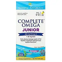 Рыбий Жир для Подростков, Вкус Лимона, Complete Omega Junior, Nordic Naturals, 283 мг, 180 Капсул