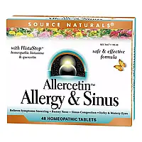 Растительный Комплекс от Аллергии, Allercetin, Source Naturals, 48 таблеток для рассасывания