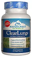 Комплекс для Поддержки Легких, Экстра Сила, Clear Lungs, RidgeCrest Herbals, 120 гелевых капсул