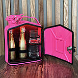 Каністра-бар 5 л, в рожевому кольорі - яскравий міні бар на подарунок, дівчині, кумі, фото 3