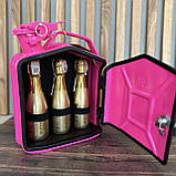 Каністра-бар 5 л, в рожевому кольорі - яскравий міні бар на подарунок, дівчині, кумі, фото 9