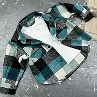Сорочка дитяча в клітинку BEWARM морська хвиля