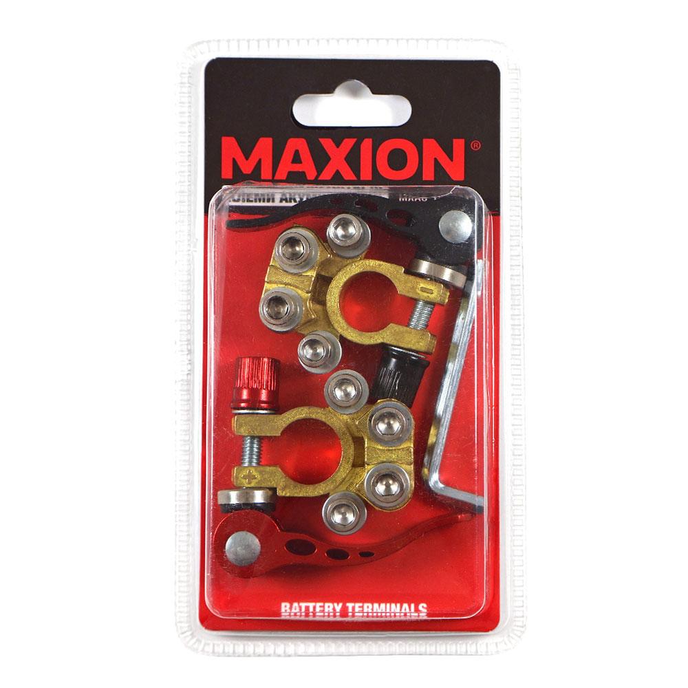 Клеми акумуляторні MAXION MXAC-TCS401 пара, швидкозатискні, латунь