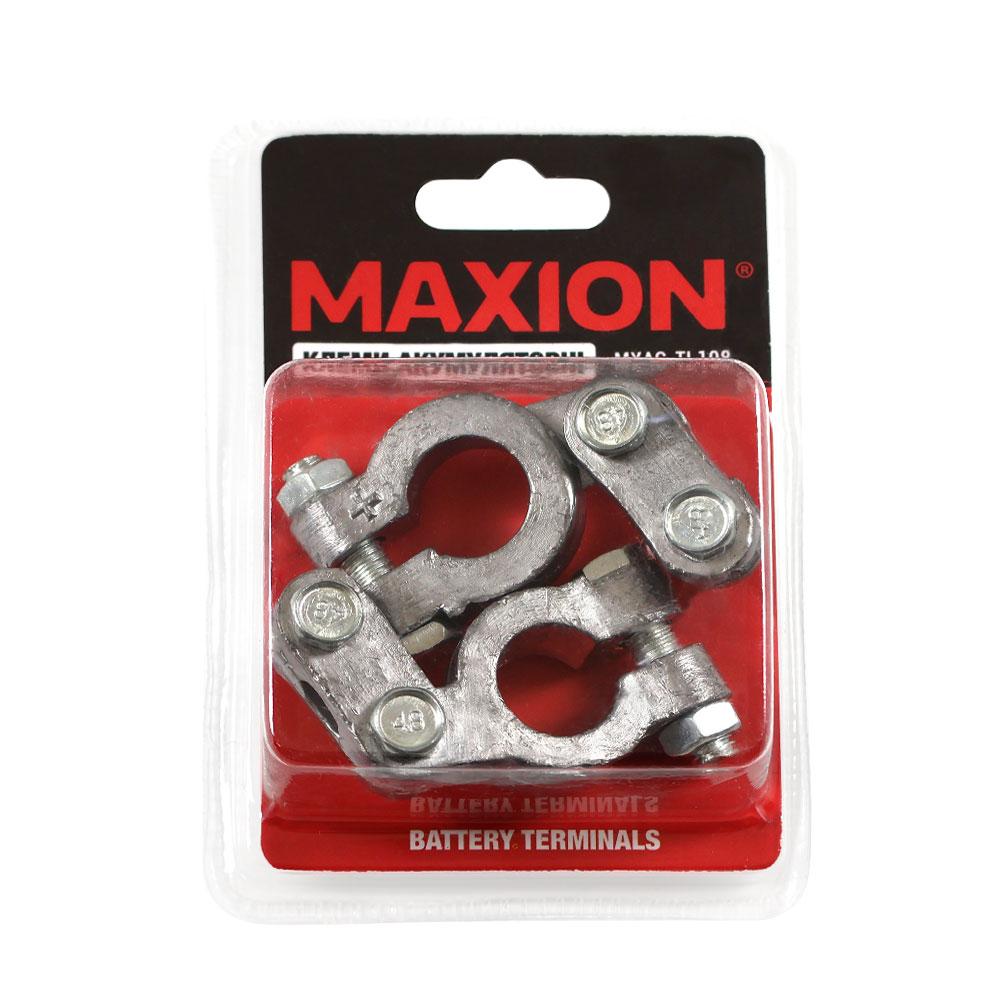 Клеми акумуляторні MAXION MXAC-TL108 пара, посилені ремонтні (свинцеві) зі сталевою планою