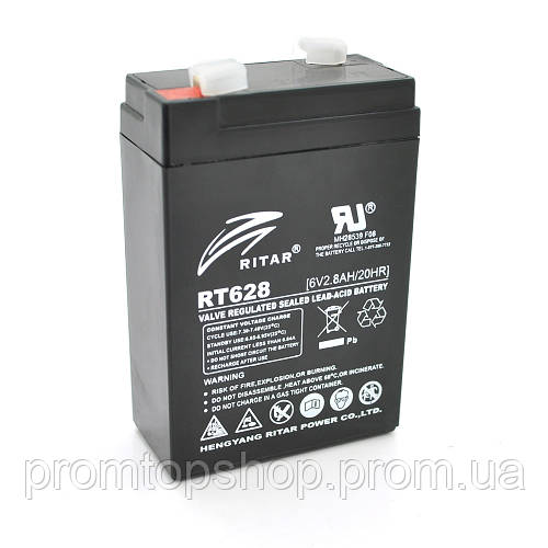 Аккумулятор AGM RITAR RT628 6V 2.8Ah 66x34x97 мм для ИБП и систем ...