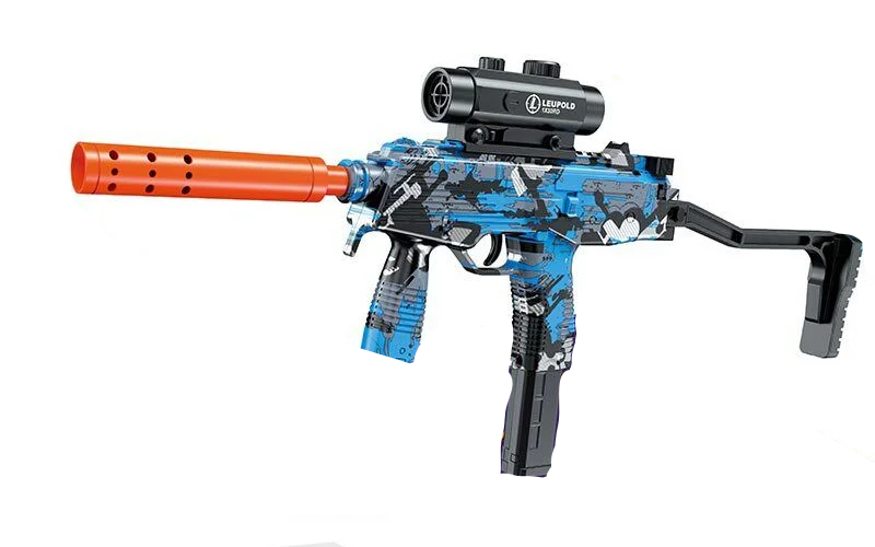 Автомат MP9 акумулятор 7.4 V, приціл, глушник, магазин, розкладна ручка, окуляри, орбізи W 001 A, фото 1